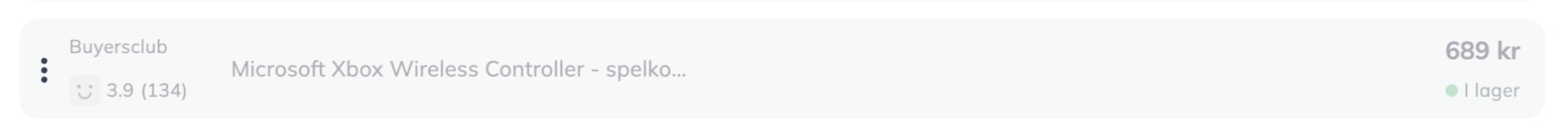 A greyed-out offer from Buyersclub showing the price and stock status, but no button to go to the shop